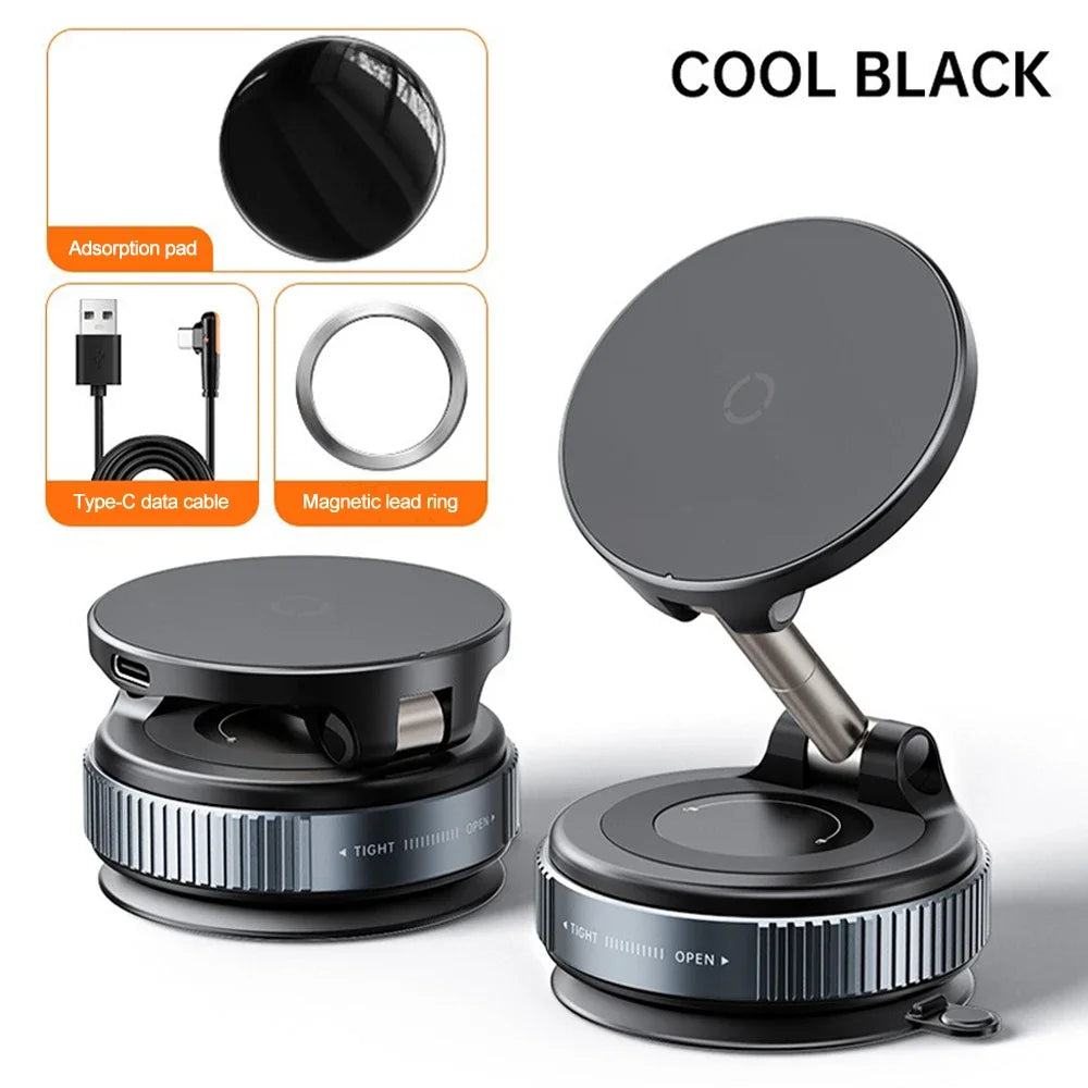 New Magnetic 15W Wireless Charger Car Phone Holder 360 Degree Rotation