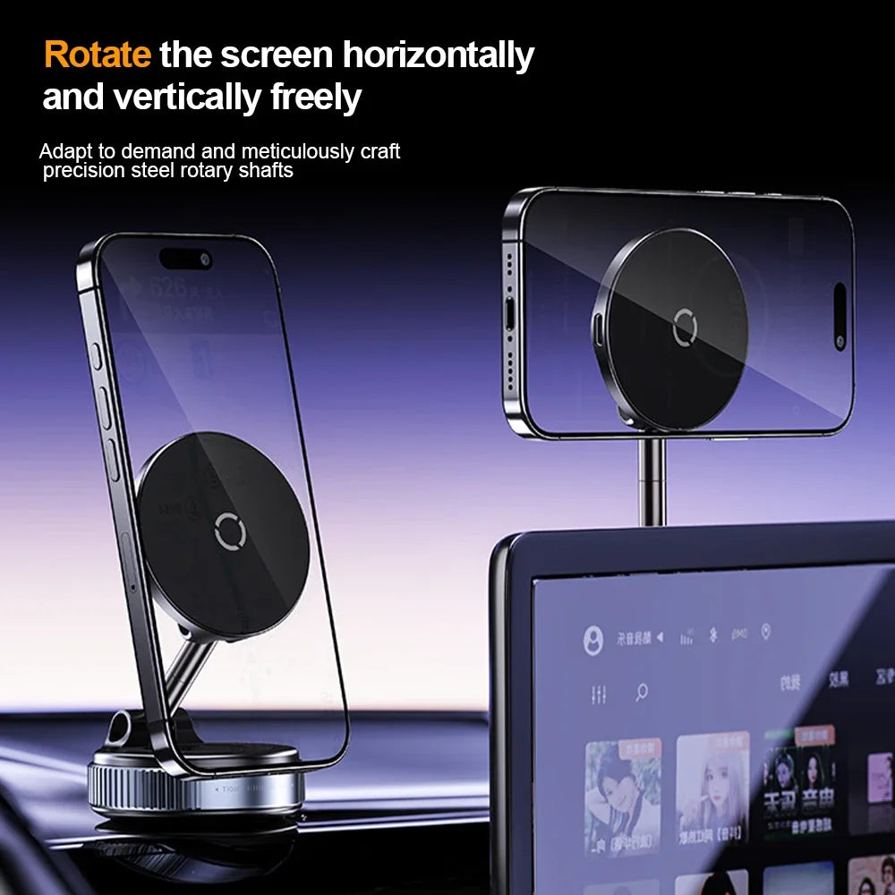 New Magnetic 15W Wireless Charger Car Phone Holder 360 Degree Rotation